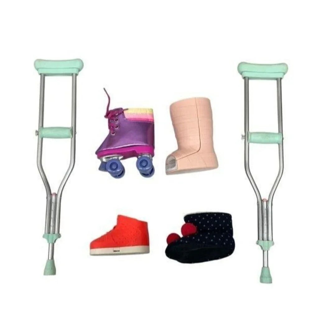 Battat Our Generation Doll with Backpack, Wheelchair, Crutches-fair condition